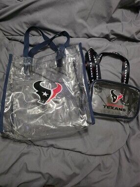Houston Texans Clear Game Day Tote Bag and Crossbody Set STADIUM APPROVED